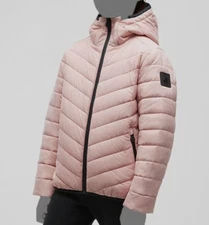 Moose Knuckles X5411 Girls Pink Plymouth Hooded Quilted Jacket Coat Size XL