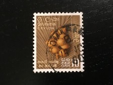 CEYLON 1958-1959 LOCAL MOTIFS 10C COCONUTS - USED