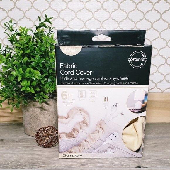 Cordinate 6 ft. Decor Fabric Cord Cover, White eBay