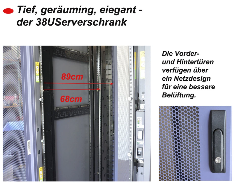 SUN MICROSYSTEM 19" (48cm) 38U SERVERSCHRANK SUN RACK 1000-38 GEBRAUCHT MM2 - Image 3 of 4