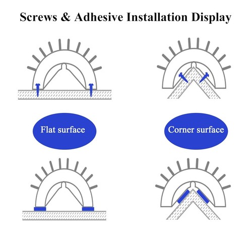 2×Cat Self-Groomer & Face Scratcher Wall Corner Massage Comb Grooming Brush Tool - Picture 9 of 17