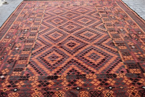 10'5 x 15'9 ft Handmade vintage afghan maimana large kilim rug, palace size rug - Picture 2 of 12