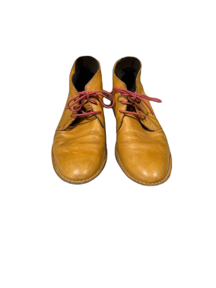 Cole Haan Chukka Botas 11.5 Para Hombres Cuero Tostado Camel Rojo Zapatos con Cordones Preppy Foto 3 de 4