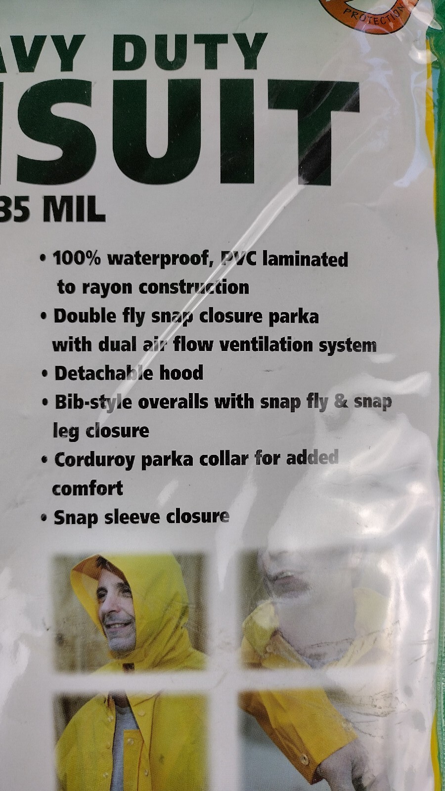 Boulder Creek Yellow PVC-Coated Rayon Three Piece Rain Suit X-Large