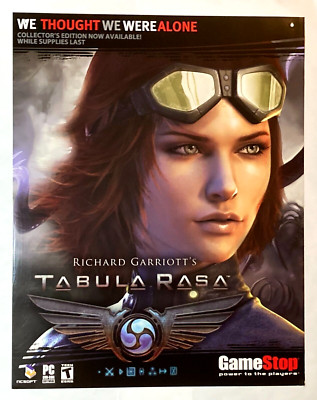 Tabula Rasa PC Store Display Poster Promo, 2007 GameStop 28''x 22'' Very Rare 