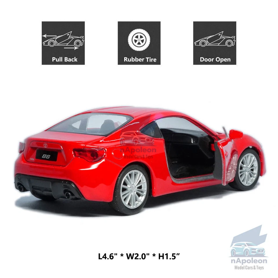 WELLY 1:36 Toyota 86 Modelo Coche Aleación Diecast Juguete Vehículo Colección Niño Regalo Rojo Foto 2 de 4