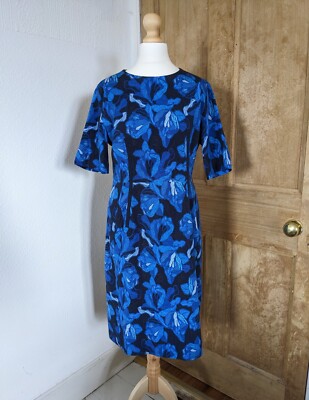 Paul Smith Black Label Black/ Blue Leaf Print Dress UK