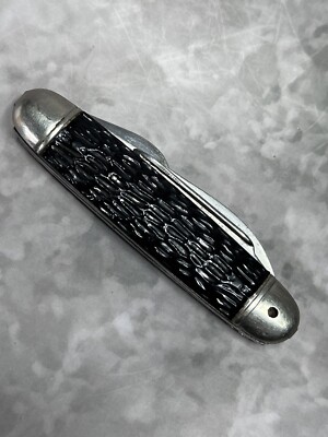 Imperial Prov.USA Kamp King 4 blade black handle pocket knife/hunting #1703