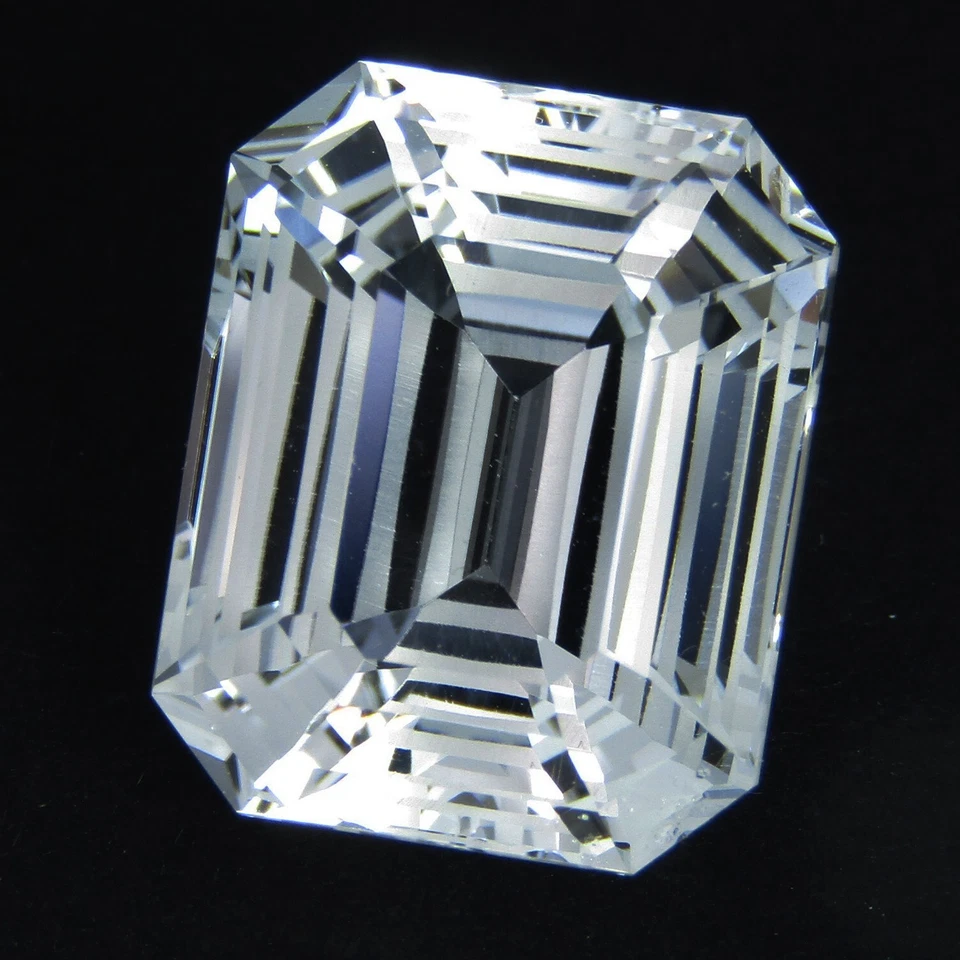 Impresionante topacio blanco natural de 19,71 quilates 16x12,8 mm esmeralda faltante corte Foto 3 de 4