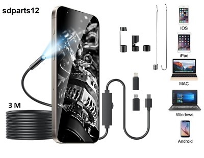ANESOK 2MP caméra endoscopique à objectif simple/double Android Mini caméra endoscopique d'inspection endoscope pour smartphones Type C et IOS  30