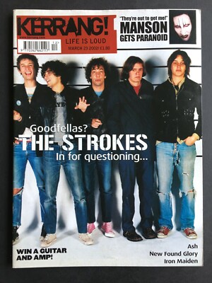 Kerrang 23 March 2002 Strokes, Ash, New Found Glory, Marilyn Manson, Iron Maiden