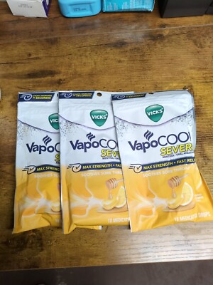 Vicks VAPOCOOL Severe Medicated Drops Honey Lemon 18ct ( 3 pack ) Jul^CLEARANCE