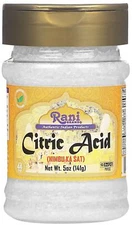 Rani Citric Acid Powder, Food Grade (Limbu Ka Ful) 5oz (141g) PET Jar