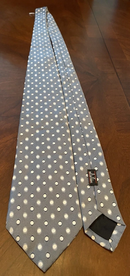 Gravata masculina J.Z Richards azul feita à mão 100% seda feita nos EUA - Imagem 3 de 4