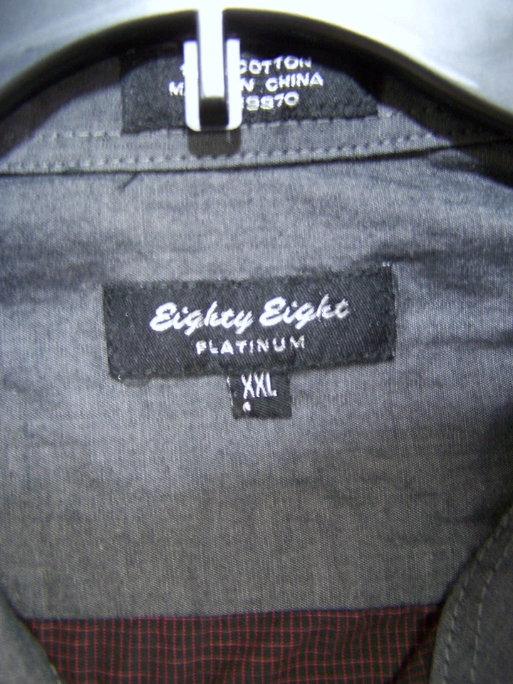 Eighty Eight Shirt Mens XXL 2XL Purple Long Sleeve Button Up Cotton Classic Men - Image 4 of 4