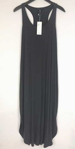 $178 Eileen Fisher Women's M Graphite Tencel Midi Racerback Dress NWT - Picture 6 of 6