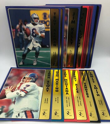 1992/93 Intimidator Bio Sheet NFL Football Card Complete Set Missing 2 (34 Diff)