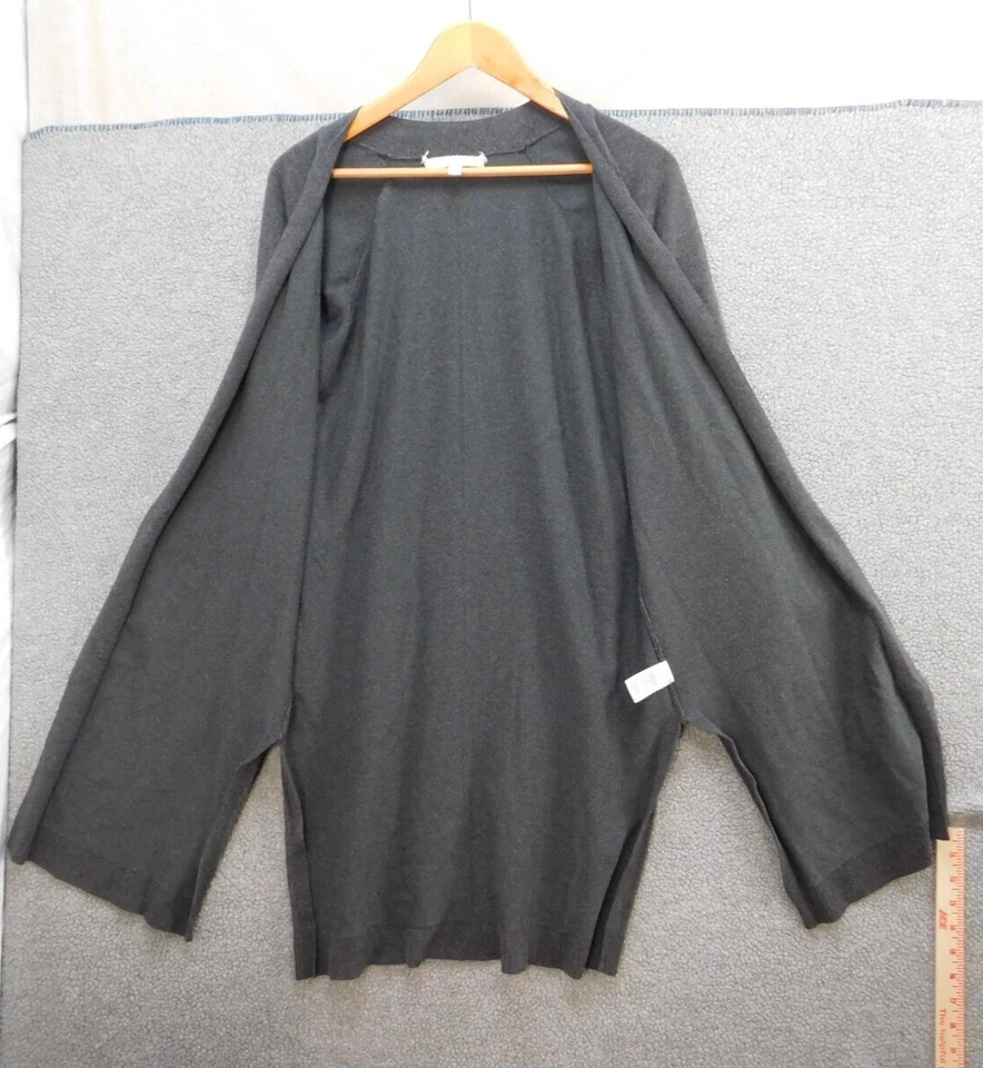 Suéter AGB Mujer L Gris Cárdigan Hecho en EE. UU. Elástico Foto 4 de 4