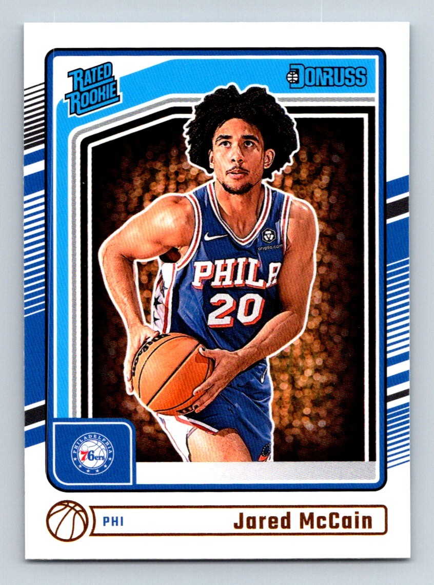 #228 Jared McCain 2024-25 Donruss Rated Rookie Base _ RC 76ers