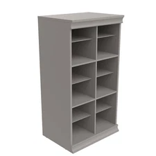 21.39 In. W Smoky Taupe Modular Storage Stackable 12-Shelf Unit with Dividers