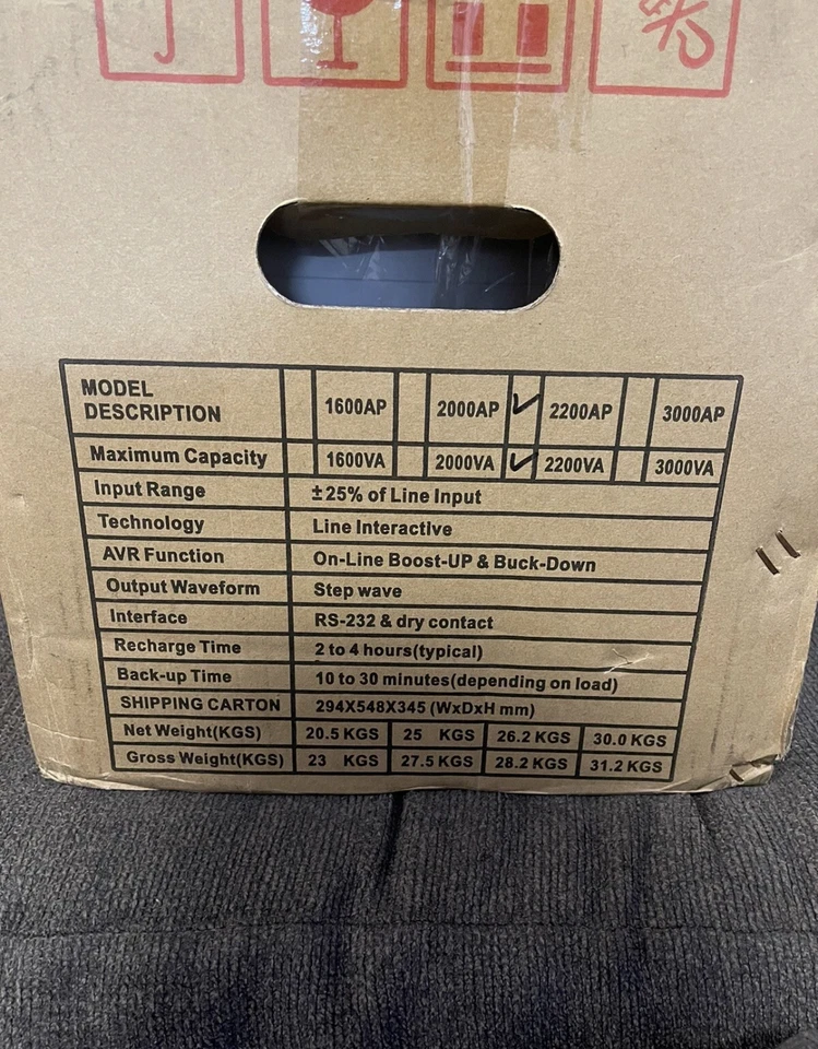 Powercom Line Interactive UPS 2200VA 2200AP Power Backup System AVR Step Wave - Image 3 of 3