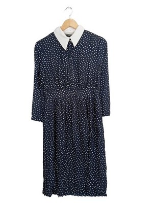ZARA BASIC Langarmkleid Damen Kleid Gr. DE 38 blau Casual-Look