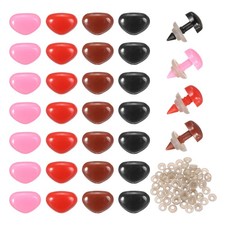 Safety Nose, 100Pcs 11mm Realistic Doll Nose, Brown/Black/Pink/Red