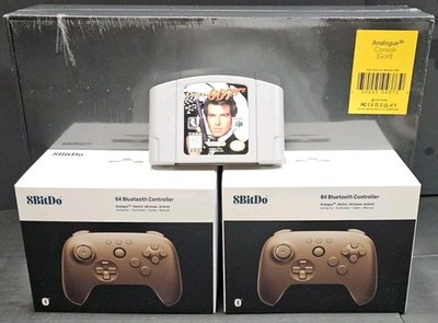 Analogue 3D Console Funtastic Gold/ 2qty 8Bitdo Gold controllers/ N64 Goldeneye