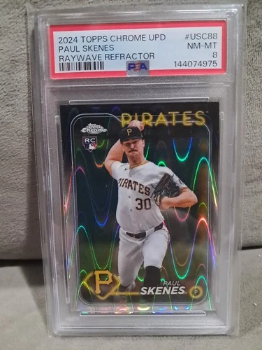2024 Topps Chrome Update  - Paul Skenes #USC88 RayWave Refractor (RC) PSA 8