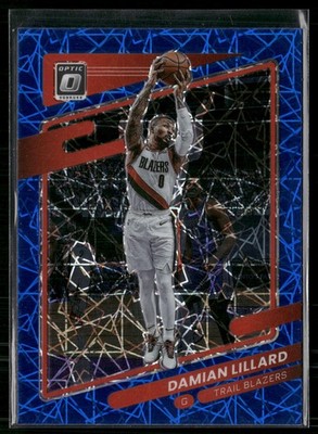 2021-22 Donruss Optic #118 Damian Lillard Blue Velocity