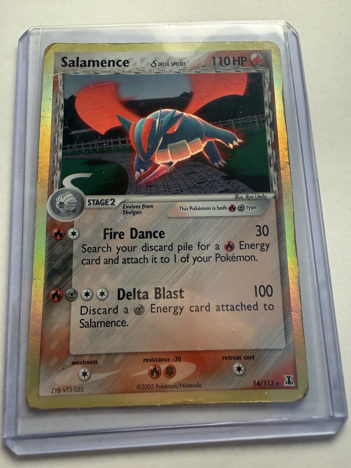 Pokemon Karte Salamence 14/113 Holo Rare EX Delta Species 2005 LP Clean Surface