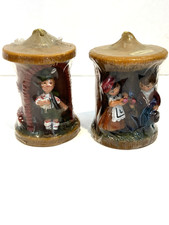 Gunter Kerzen Hand Carved Candles Boy Girl Cottage Set Of 2