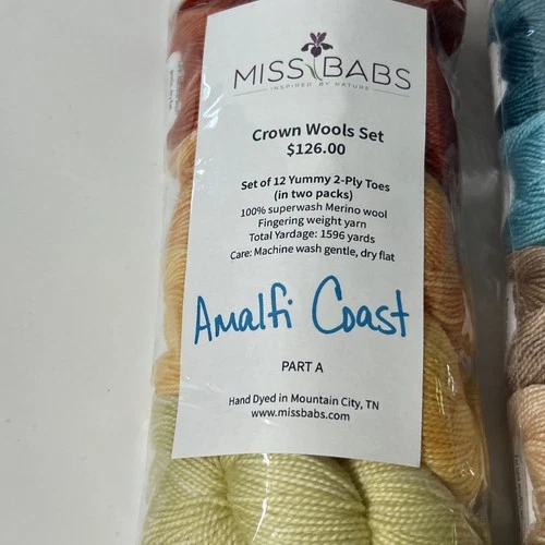 Miss Babs Yarn Crown Wools Set Amalfi SW Merino Wool Fingering Weight (LC12) image 2