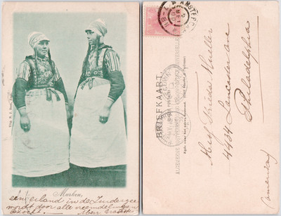 Netherlands Marken 1900 Zeeuwse Klederdracht Traditional Costume Woman Postcard