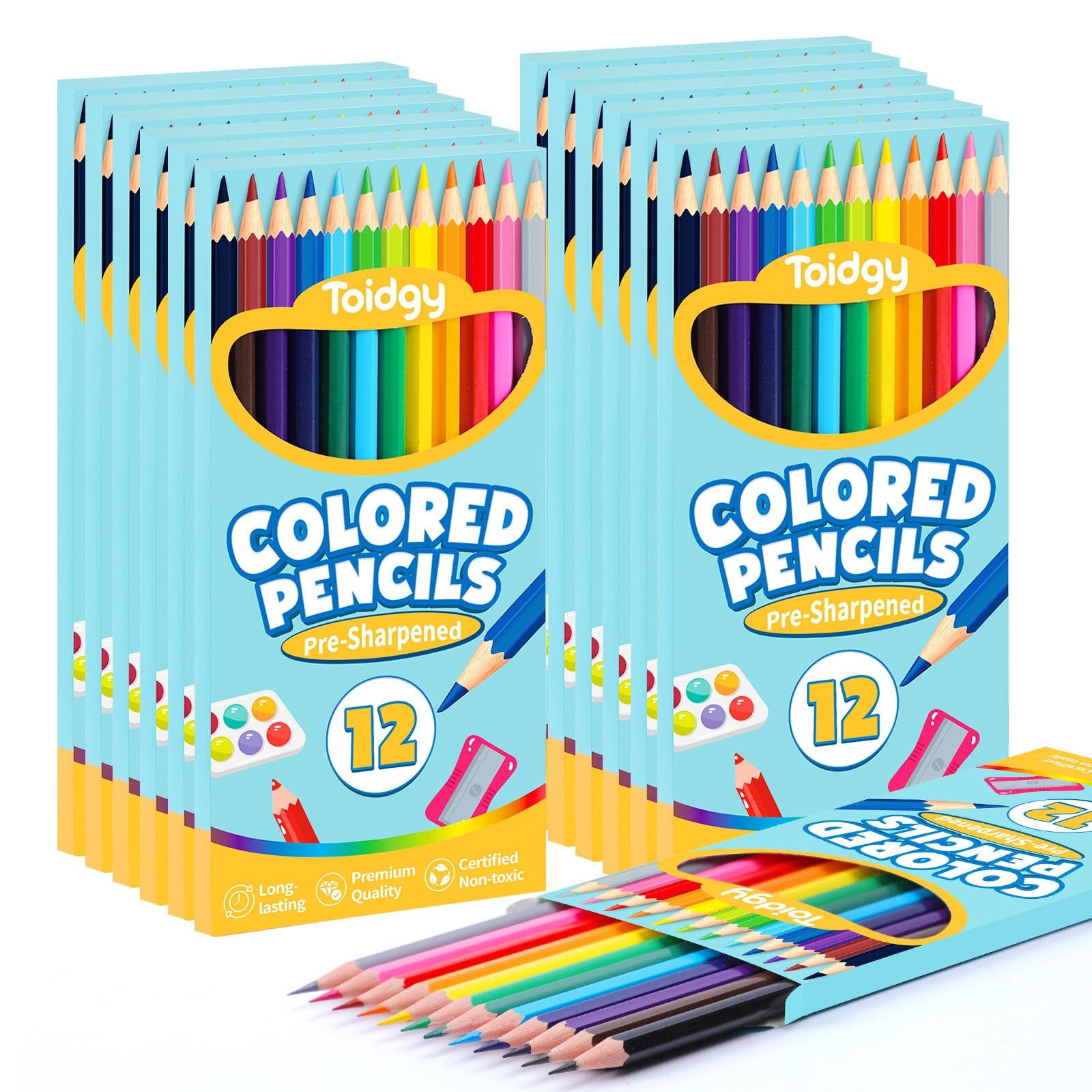 S For Kids, 12 Packs Colored Pencils Bulk 12 Colors, ...
