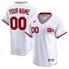 Custom Nike MLB Cincinnati Reds Cooperstown Collection Limited White Jersey