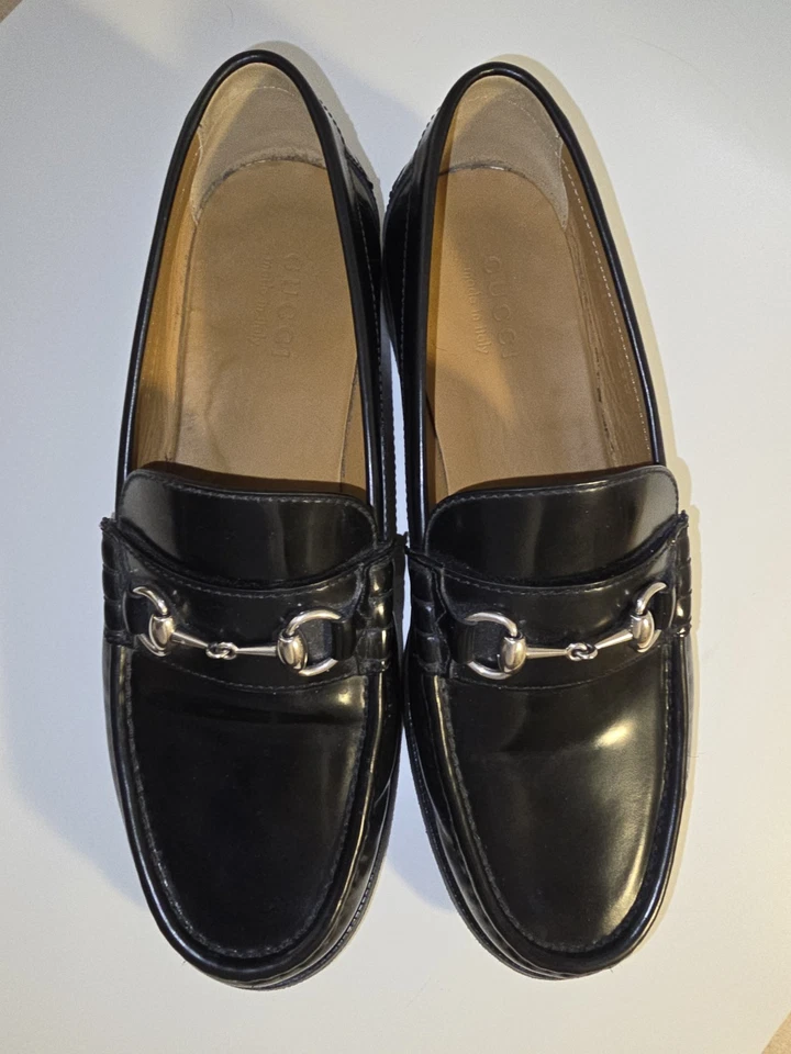 SALE: Loafer Vintage Womens Gucci Horsebit  Silver Buckle Patent Leather - Image 2 of 4