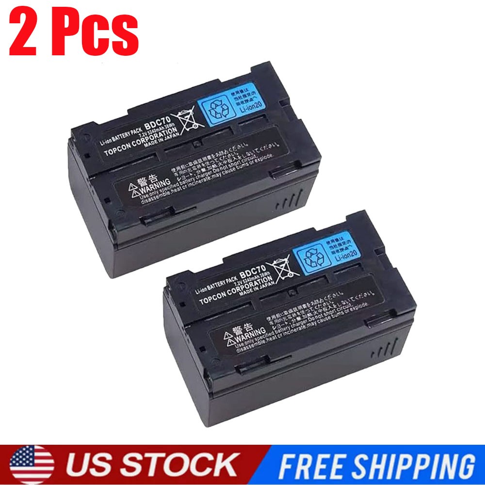 2x 7.2V 5240mAh BDC70 Battery for Top-con BDC70 Top-con Sokkia Total Stations
