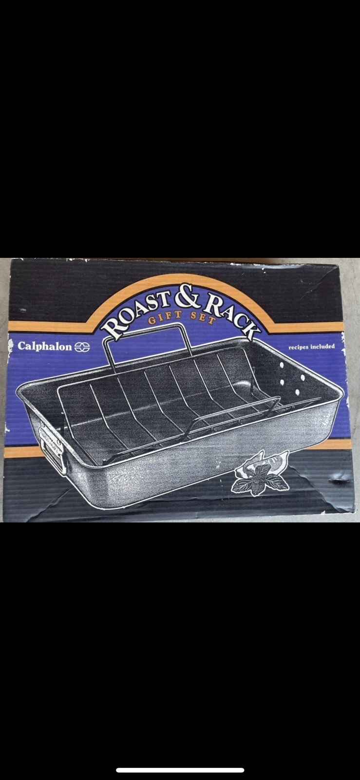 New Calphalon Hard-Anodized Nonstick 16-Inch Roaster With Rack #1806 Made In USA