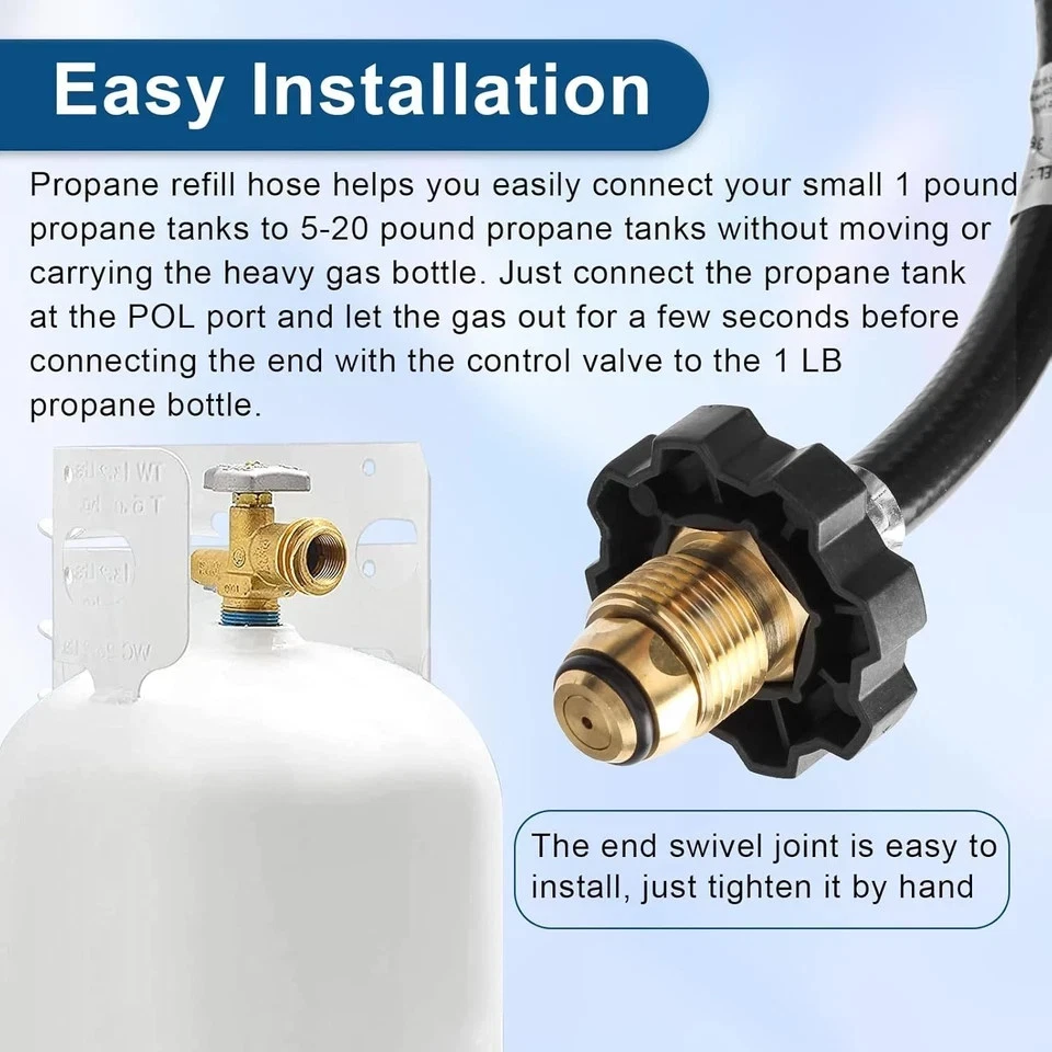 F273704 12-Ft Propane Hose Assembly Compatible with Mr.Heater/Big Buddy Heater - Image 4 of 4