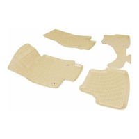 FußMatten 3D Gummimatten FüR Seat Ibiza 2017-2026 SchräGheck Gummi TPE Beige 4X