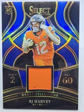 2025 PANINI SELECT DRAFT SELECTIONS BLUE PRIZM PATCH RC - RJ HARVEY - DENVER