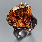Handmade 22 ct Natural Citrine Quartz Ring 925 Sterling Silver Size 8.5 /R436739