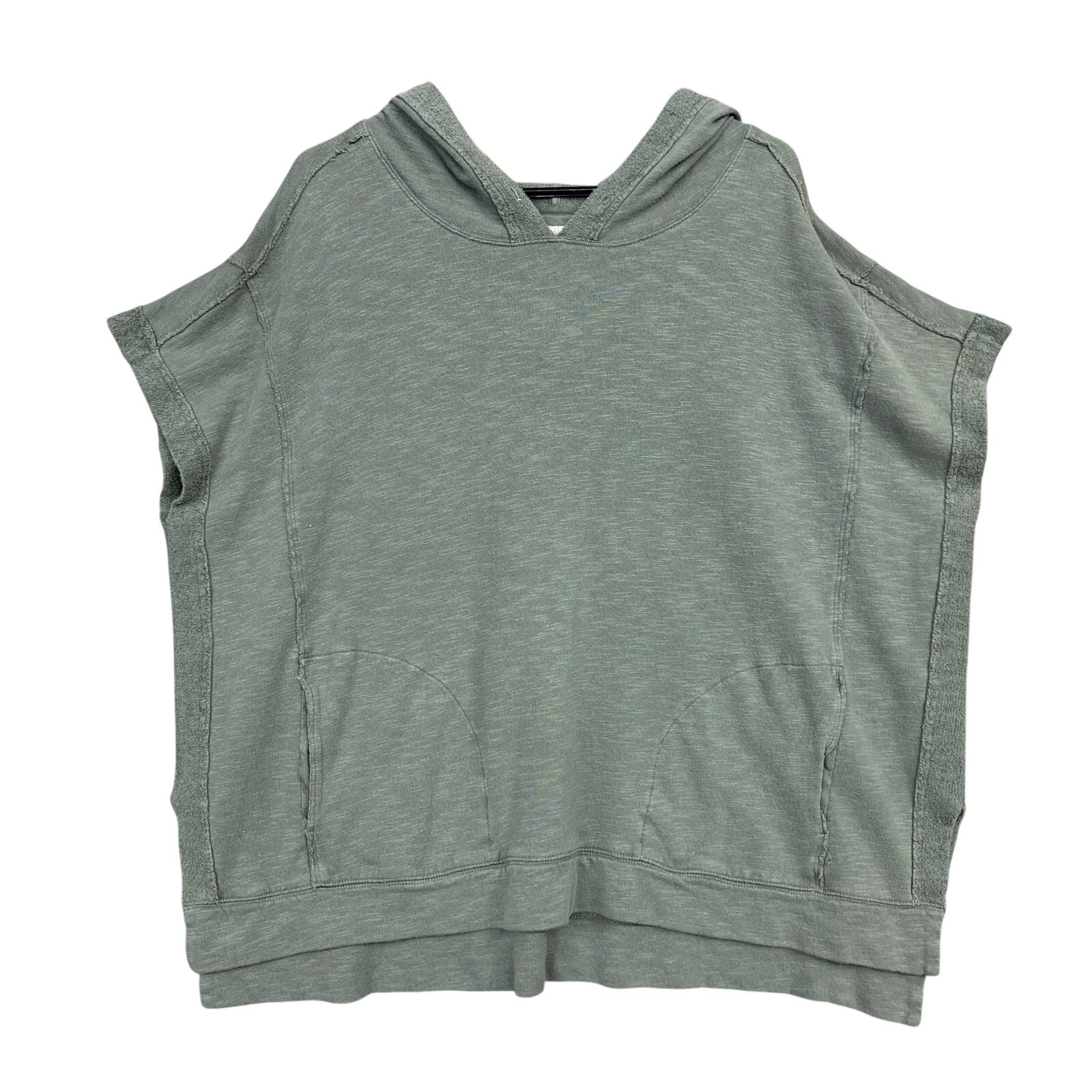Saturday Sunday Womens Sweater Green Sleeveless Pullover Hooded Poncho Small