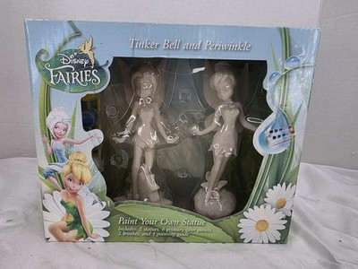 New Disney Fairies Tinkerbell & Silvermist Paint Your Own Statue Kit Fairy DIY