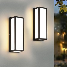 Outdoor Wall Lights Set of 2 30W Rectangular Wall Sconce Black