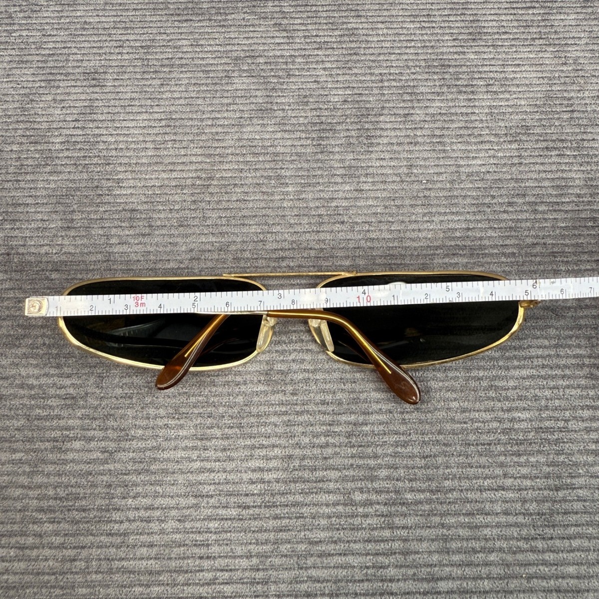 Vintage Gold Metal Oval Double Bridge Y2K Sunglasses Tint Lenses