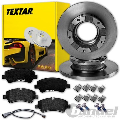 TEXTAR BREMSSCHEIBEN + BELÄGE HINTEN passend für FORD TOURNEO TRANSIT CUSTOM