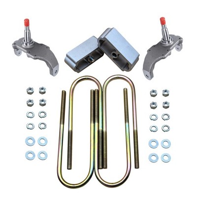 For 55-57 Chevy Bel Air 2''Drop Lowering Kit w/ Blocks, U Bolts & Drop Spindles
