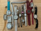 Vintage Watch Lot Of 15 Fossil Timex Armitron Nine West Faded Glory Eikon Bijoux